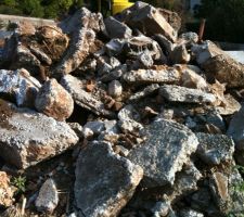 Tas de gravas en gros plan