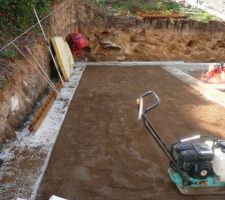 Tassement du remblai par couche successive