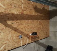 Montage des panneaux OSB au mur du garage