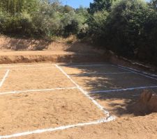 Tracé des fouilles en rigoles par l'Archi