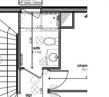 Plan d'origine de la salle de bain
