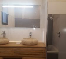 Miroir LED et sèche-serviette soufflant miroir.