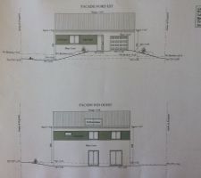 La coupe avant et arrière de la maison avec TN : Terrain Naturel et TF : terrain finit