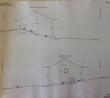 Les cotés de la maison avec TN : Terrain Naturel et TF : terrain finit