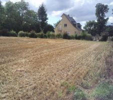 Vue du bout de l'all&eacute;e toujours apr&eacute;s la moisson du bl&eacute;