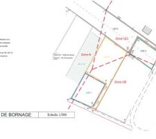 Plan de bornage du terrain, le notre, c'est le lot 4.