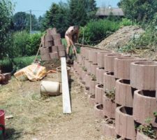 Muret de soutènement de l'abri de jardin