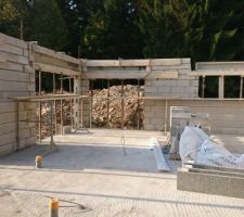 &Eacute;l&eacute;vations des murs presque finis et notre princesse &agrave; trouver sa place favorite... Le futur bureau