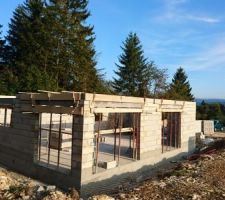 &Eacute;l&eacute;vations des murs presque finis et notre princesse &agrave; trouver sa place favorite... Le futur bureau