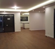 Cordons LED séjour + cuisine.