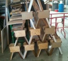 Les "saw ponies" assembl&eacute;s