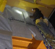 Mise en place de la protection pare pluie provisoire
