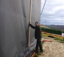 Mise en place des tasseaux sous bardage