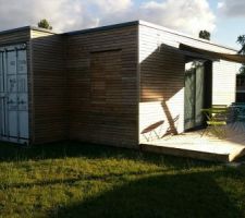 Terrasse container avec voile