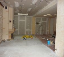 Coulage de la dalle dans le salon:dalle seche