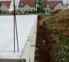 Ferraillage en attente pour une future terrasse...