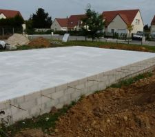 Ferraillage en attente d'une future terrasse