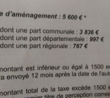 Taxes d'aménagement !
Après une bonne journée de travail j'ai été accueilli par un courrier fort sympathique.