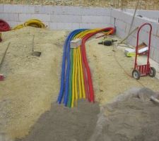 Passage de gaines enterrées dans le VS.