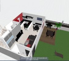 Plan 3d rdc+jardin 2eme vue