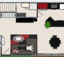 Plan rdc 
Pièce de vie(37m2) + toilette+ cellier