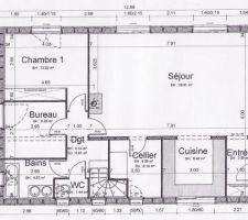 En ossature bois 45x145 entaxe de 400mm
plafon bois