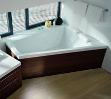 Baignoire d'angle sdb commune, Duravit Paiova