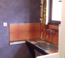 Emplacement de la future vasque (mur de gauche)