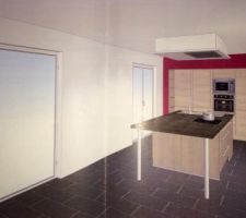 Vue de la future cuisine après modification chez le cuisiniste