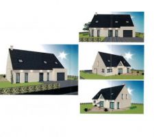 Il s'agit d'une simulation 3D de l'aspect extérieur de notre maison (briques OUD BEAUVOORDE de chez DESIMPEL joints blancs et tuiles DATURA noires émaillées mates de chez KORAMIC).