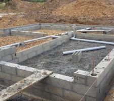 Élévation cote garage avant la dalle sur terre plein