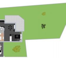 Plan du terrain avec la maison + terrasse
Site : Homebyme