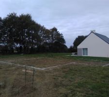 Traçage de la maison sur le terrain