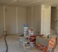 29 aout : début joint placo salon