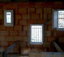 Les fenêtres des salles de bain, wc et cage d'escalier
