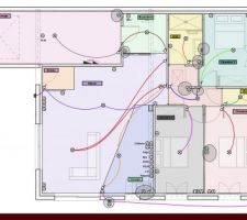 Plan fait par l'électricien des prises, éclairages etc...