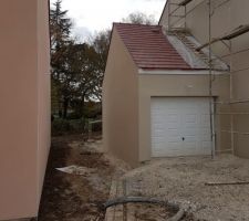 D&eacute;but de l'enduit en fa&ccedil;ade