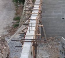 Poutre acier de 5,6m pour une porte de garage de 5m coul&eacute;e