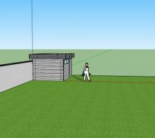 Plans réalisés avec Sketchup. Vue depuis la maison