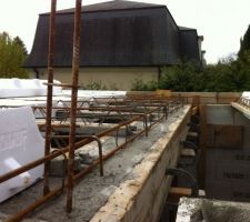 Ferraillages dalle et  chainages verticales de la dalle béton de l'étage
