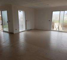 Chape anydrite avant ponçage pour carrelage