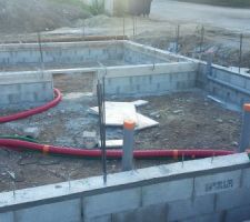 Mise en place écoulements et gaines électrique