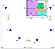 PLAN DE L ETAGE COMPRENANT :
2 chambres
1 dressing
1 sde    wc