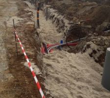 3 décembre, les travaux continuent sur les terrains à droite de la route