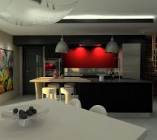 Vu 3D de la cuisine
