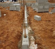 Montage des parpaing pour le vide sanitaire