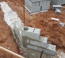 Montage des parpaing pour le vide sanitaire