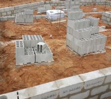 Montage des parpaing pour le vide sanitaire