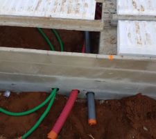 Passage des fourreaux électricité, gaz, évacuation des EU.