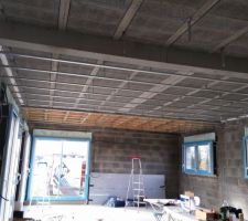 Mise en place des fourrures (plafond) au rdc